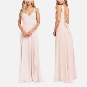 Show Me Your MuMu Jenn Maxi Dress Dusty Blush Crisp Pink Chiffon *MISSING SASH*